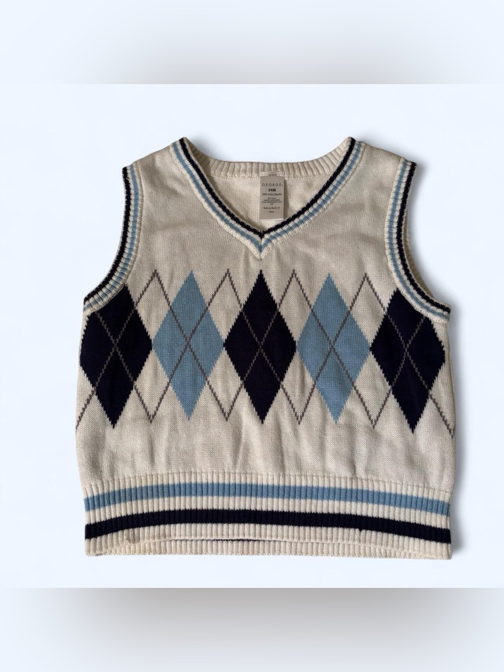 George 24M Argyle Sweater Vest